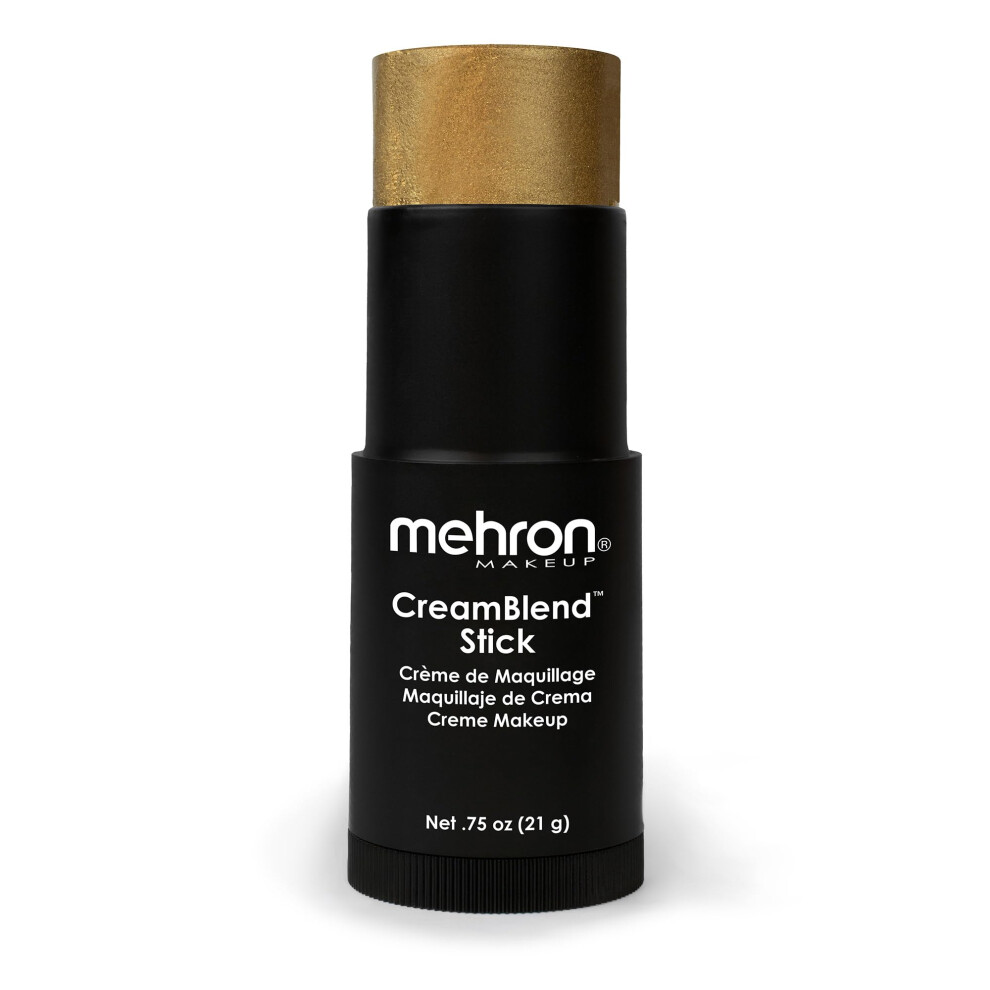 Mehron Makeup CreamBlend Stick | Face Paint  Body Paint  & Foundation Cream Makeup | Body Paint Stick .75 oz (21 g) (Gold)