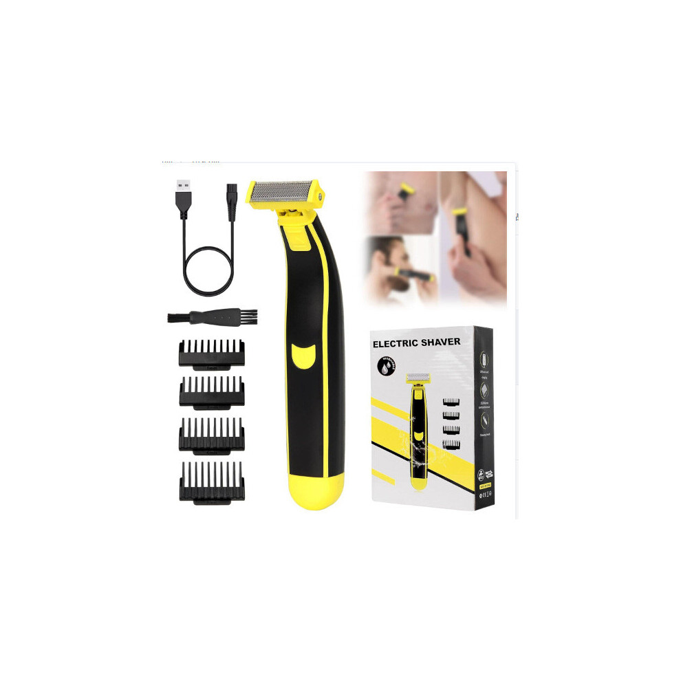Electric Shaving Razor Men's Full Body Wash Wet and Dry Electric Shaver, USB Charge