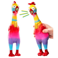 Animolds Tie-Dye Gummi Huhn Spielzeug | Schreiendes Gummi-Huhn für Kinder | Quitschspielzeug Huhn (2er Pack)