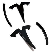 Kasato Model Y Front Trunk/Bag Trunk Logo Sticker Cover Emblem Badge Decals 2pcs/Set til Model Y -tilbeh?r (Gloss Black)