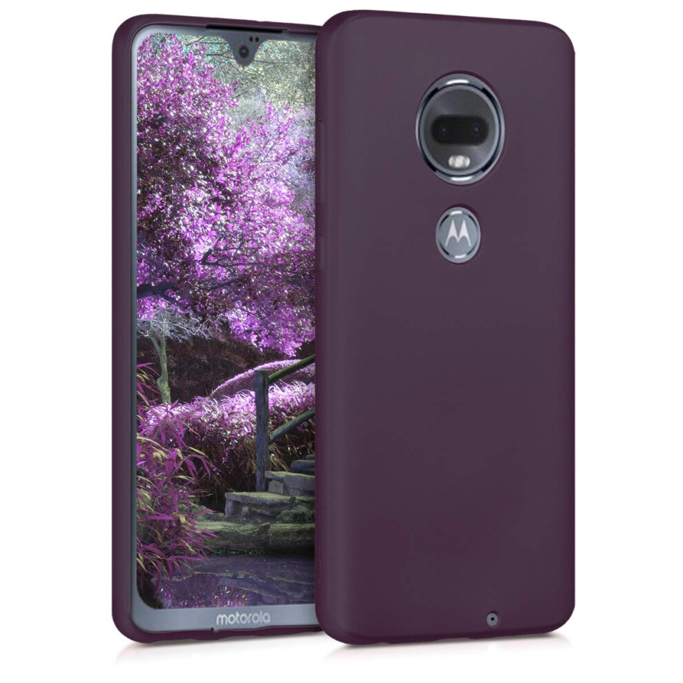 Kwmobile Case Compatible With Motorola Moto G7 / Moto G7 Plus Case - Soft Slim Metallic Tpu Silicone Cover - Metallic Berry 4063004023884