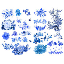 Seasonstorm Blaue Blumen Vintage    sthetik Gl   cklich Planer Tagebuch Journal Schreibwaren Scrapbooking Aufkleber Reise Kunst Liefert