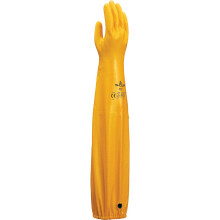 SHOWA Atlas 772 Nitrilbeschichtete Handschuhe, Baumwollfutter, Chemikalienbeständig, 66 cm, Gelb, XL (12er Pack)