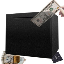 Piggy Bank Money Safe Box Nagyobb takarkpnztr rozsdamentes acl Money Bank Cash Coin Jar felnotteknek fiknak rcsok 7,9 hvelykes fekete