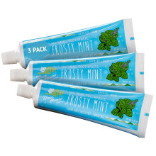 Green Beaver Natuurlijke Organische Tandpasta, Vegan, Fluoridevrij, Glutenvrij, Frosty Mint, 75ml, 3 Pack