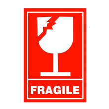 Breekbare stickers Glasstickers Voorzichtig behandelen Verzendstickers Postzegels Pakketstickers 2x3 inch 300 stuks per rol