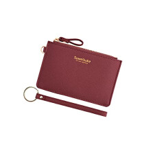 Aiyo Nice Nice Slim RFID krtya tok tart csukls Zip ID tok pnztrca Kis bor pnztrca rme pnztrca kulcstartval (barna)