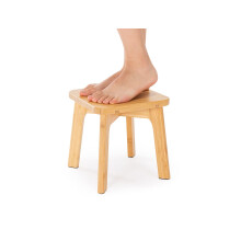 PELYN Tritthocker aus Bambusholz, kleiner Tritthocker f   r Erwachsene und Kinder, h   lt bis zu 136 kg, ideal f   r K   che, Badezimmer, Schlafzimmer