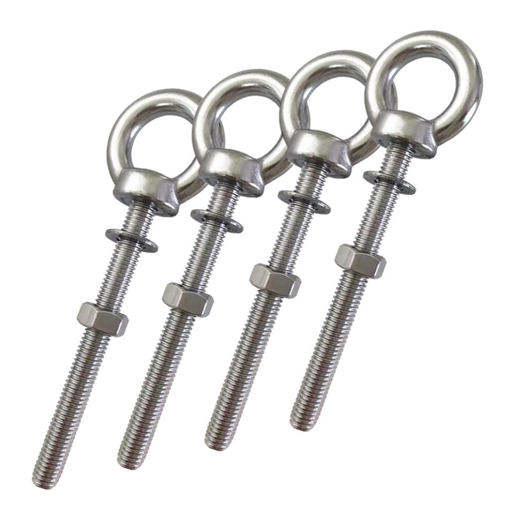 HYXXYY Stainless Steel Eye Bolt  4pack M8 Shoulder Eye Bolts 5/16"""" X 3.15""""with Nuts and Washer Thread Lifting Ring Eyebolt-image-OPC-PFPJBH6-NEW