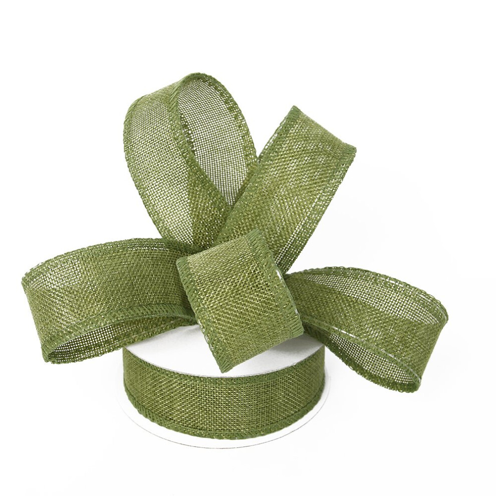 Jute lint, perfect voor bruiloften, huisdecoratie, cadeauverpakking, strikken, handgemaakte kunstnijverheid, spoel van 1-1/2 inch x 10 yard (groen)