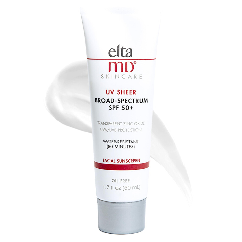 EltaMD UV Sheer Face Sunscreen  SPF 50+ No White Cast Sunscreen for Face and Body  Zinc Oxide Sunscreen Formula  1.7 oz Tube
