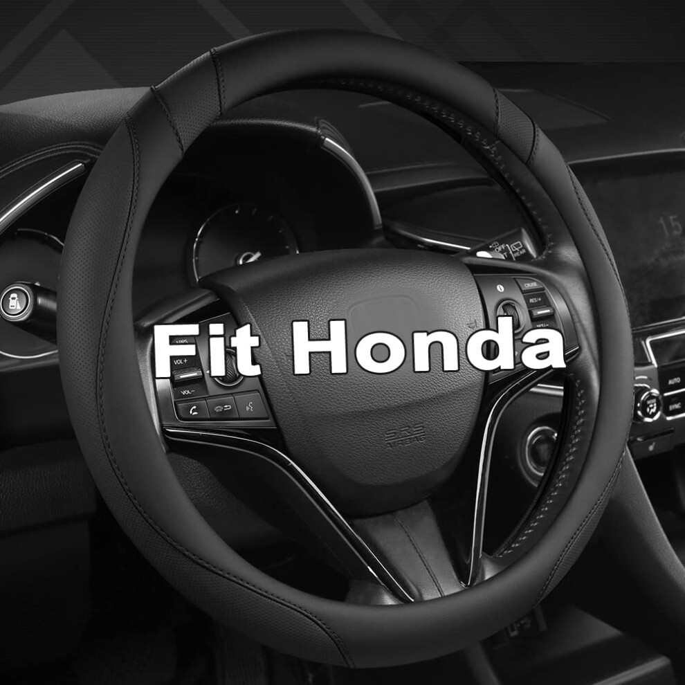 West Llama Customized Auto Car Steering Wheel Cover For Honda Civic Cr-Z Insight S2000 14"""" - 14.25"""" (-Small Size) Black 768459078802