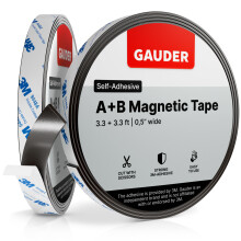 GAUDER A+B Magnetic Tape I Magnetic Strips with Adhesive Backing for Fly Screen & More | Magnetic Tape Roll (3.3 ft + 3.3 ft)