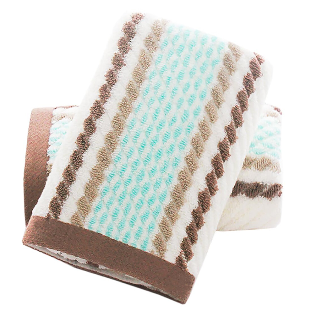 Lot de 2 serviettes de toilette Pidada    rayures, 100 % coton, douces et absorbantes, d  coratives pour salle de bain, 34 x 75 cm (marron)