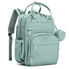 BabbleRoo Sage Green Unisex Baby Essentials Backpack - Spacious Diaper Bag with Changing Pad Stroller Straps & Pacifier Case