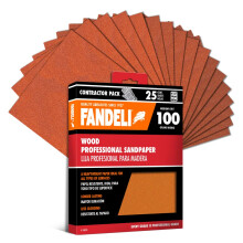 Fandeli | Holzschleifpapier | K   rnung 100 | 25 Blatt     9 x 11 Zoll | Perfekt zum Schleifen von Holz | Handschleifen | Exzenterschleifer