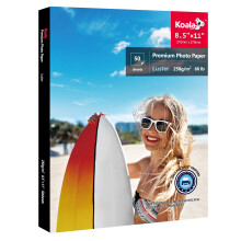 Koala Premium Fotopapier 8,5 x 11 inch Glanzend fotoprinterpapier voor inkjetprinter Waterbestendig Zacht glanzend 66 lb 50 vellen