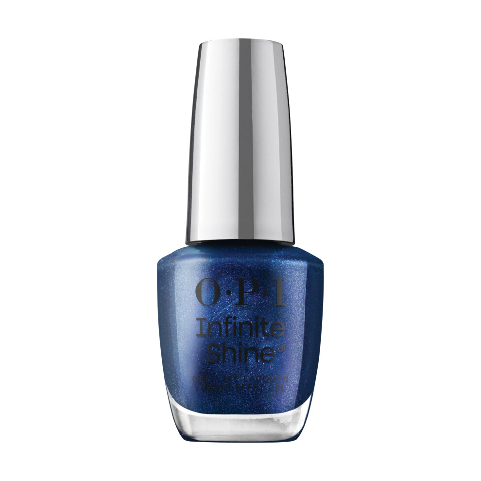 OPI Infinite Shine Awe Night Long | Sheer Dark Blue Shimmer Long Wear Gel Like Nail Polish | Vegan  Long Lasting  Streak Free