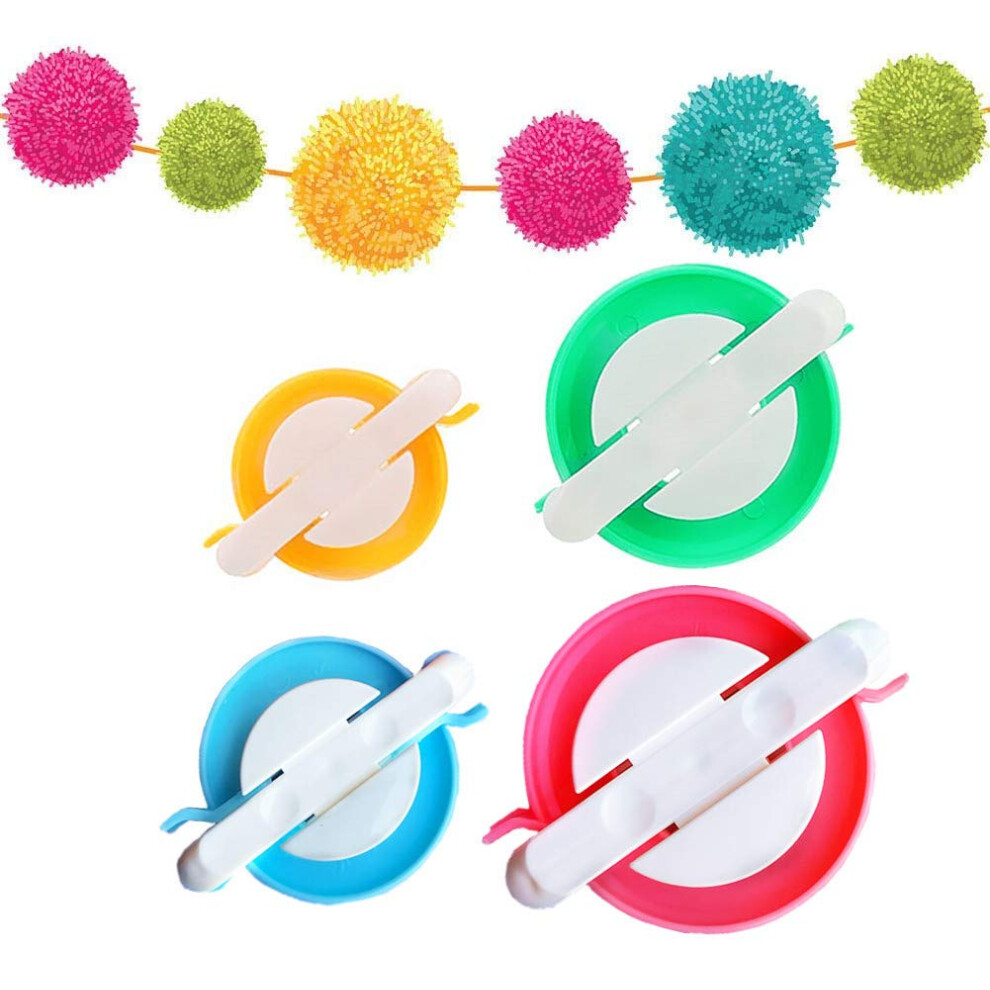 Pompon Maker, 4 Formati Di Pom Pom Makers Per Fluff Ball Weaver Needle Craft Fai Da Te Lana Knitting Craft Tool Set Decorazione (4)-image