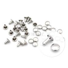 CRAFTMEMORE 100 s?t dobbelth?tte nitter l?der nitter r?rformet metal hurtignitter til l?der h?ndv?rk VTDC (7 mm h?tte s?lv)