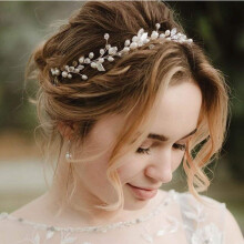 Catery Leaf Bride hδδpanta hopea kristallihelmi hiukset viinikφynnφkset pδδhine morsiamen hiustarvikkeet naisille ja tytφille