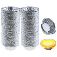 Jyongmer 200 stykker 2,6 tommer rund pie tærte lille tinfolie pander engangs aluminium mini pie pander til bagning af madlavning forsyninger