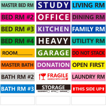 1200 Pcs 25 Designs Pre-Printed Color-Coded Home Moving Box Labels with Customizable Blank Sticker (Each Measures 3.9? x 0.9?)