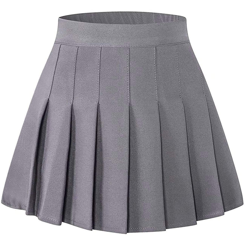 SANgTREE Jupe courte trap   ze pliss   e pour petite fille, couleur unie, grise, 11-12 ans, taille 630,    tiquette 160