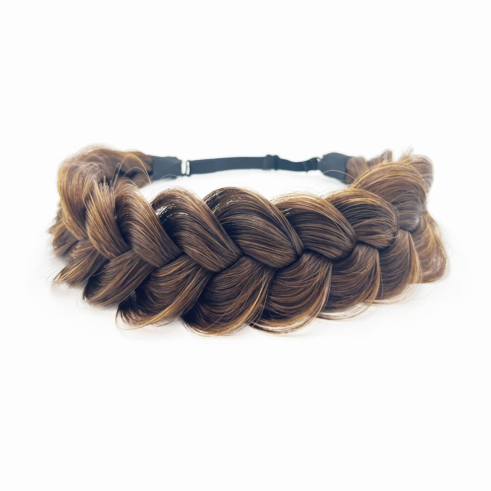Fascia Per Capelli Intrecciata In Capelli Sintetici Toecwegr, Classica, Con Ciocche Larghe, Per Matrimonio, Trecce Soffici E Disordinate, Accesso-image