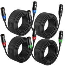 Cble Aqool xlr 25ft 4 pack xlr mle femelle Cbles de microphone 3 broches Premium Cbles micro quilibrs xlr Cble d'encein