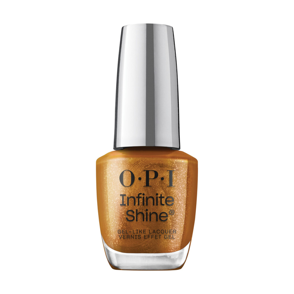 OPI Infinite Shine Stunstoppable | Opaque Dark Brown Metallic Long Wear Gel Like Nail Polish | Vegan  Long Lasting  Streak Free
