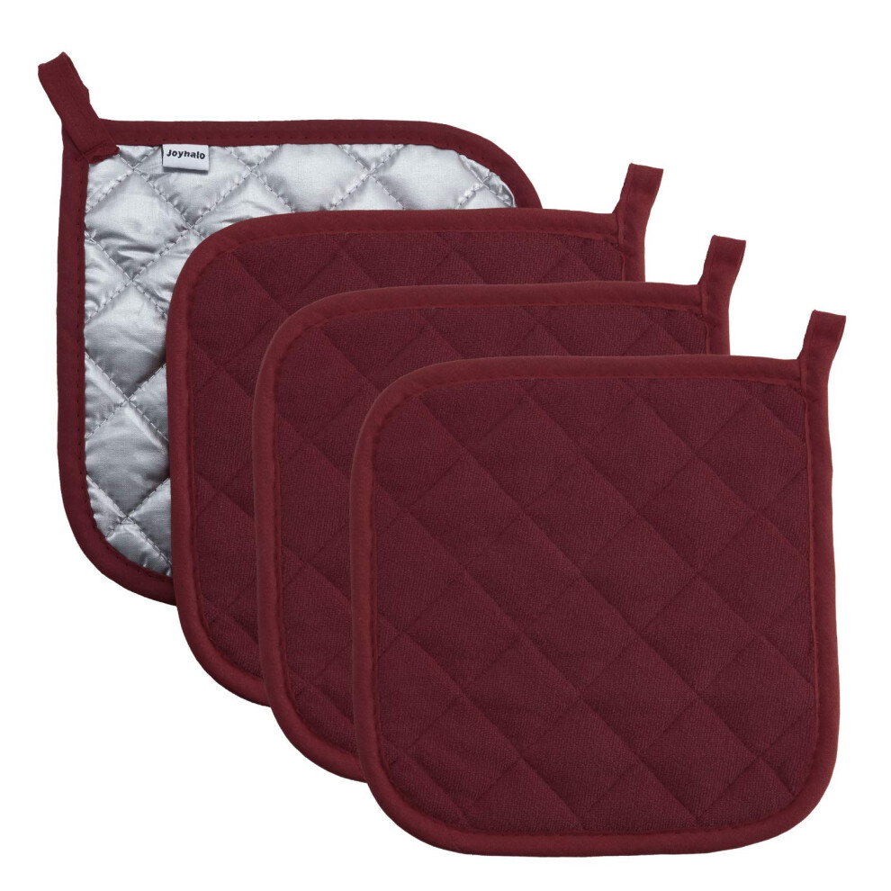 Joyhalo Topflappen F R Die K Che, Hitzebest Ndige Topflappen-Sets, Ofen-Topflappen, Frottee-Topflappen Zum Kochen Und Backen, 4Er-Pack-image
