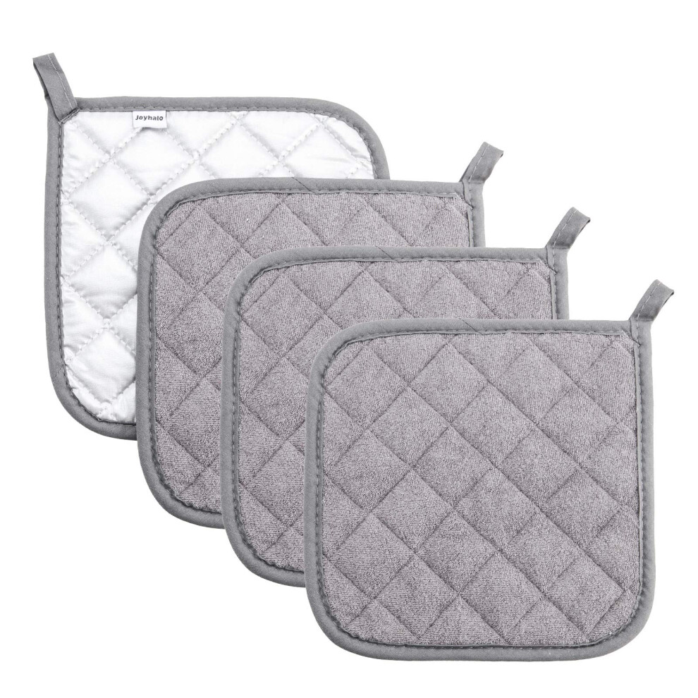 Joyhalo Lot De 4 Maniques De Cuisine R Sistantes La Chaleur, Maniques En Tissu Ponge Pour La Cuisson Et La P Tisserie-image