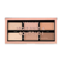 Profusion Cosmetics Mini Artistry Highlight & Contour I Palette Makeup Kit Langtidsholdbar og bl?d pulverformel - Let Medium