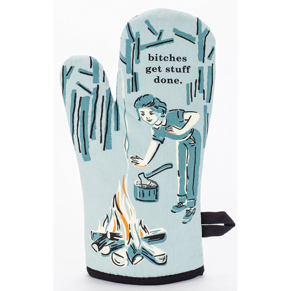 Gant de cuisine Blue Q, parfait pour les petites mains. Matelassage ultra-isolant, coupe confortable et naturelle, 100 % coton, 31,8 cm de hauteu