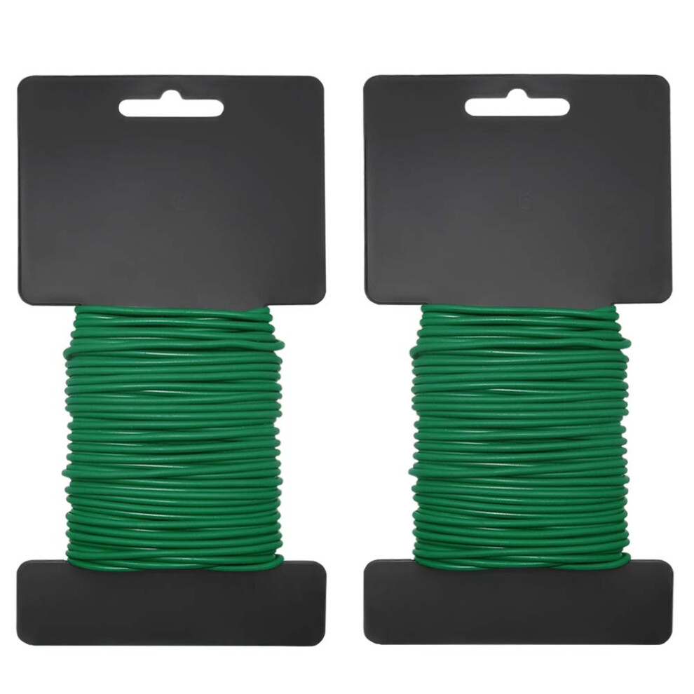 Shintop Plant Ties  2PCS Reusable 3.5mm Garden Twist Tie Heavy Duty Soft Wire Tie for Gardening  Home  Office (Green  52.5 feet)