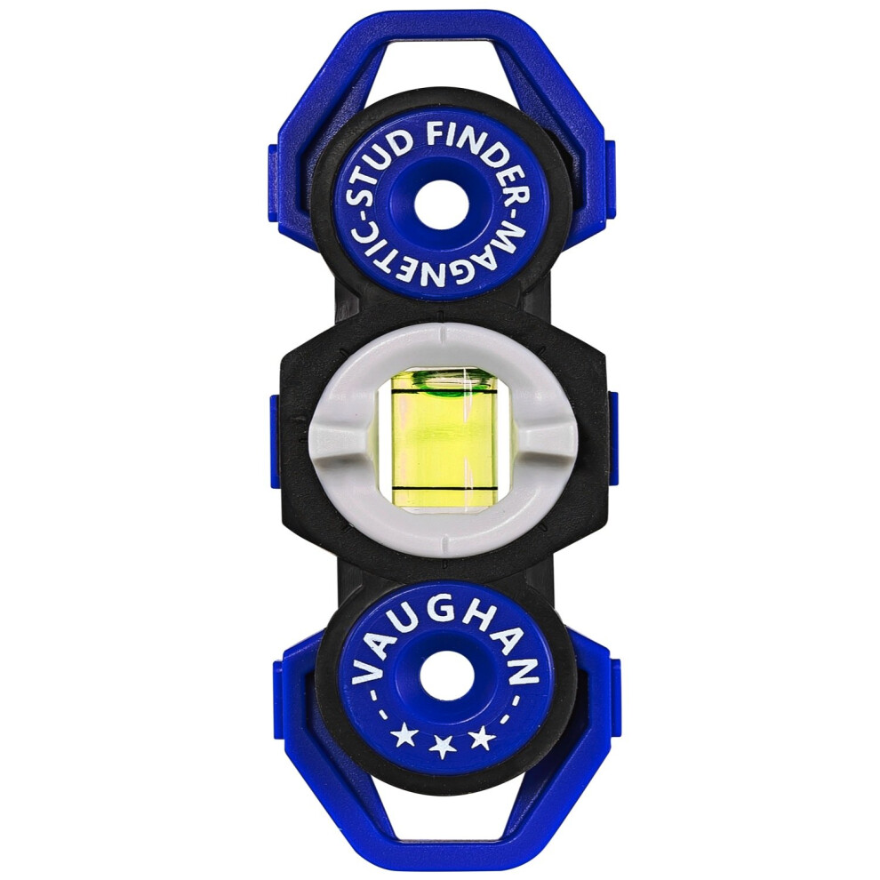 Vaughan Magnetic Stud Finder Leveler  Locate Screws  Nails  Metal Studs with Magnet  Level Tool  Drywall  Plaster  Blue - 050044