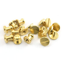 LQ Industri?e 8 STKS Massief Messing Sam Browne Knop Schroef Studs Nagel Ronde Klinknagels voor DIY Leer Craft Riem Portemonnee handtas 6x8x8mm