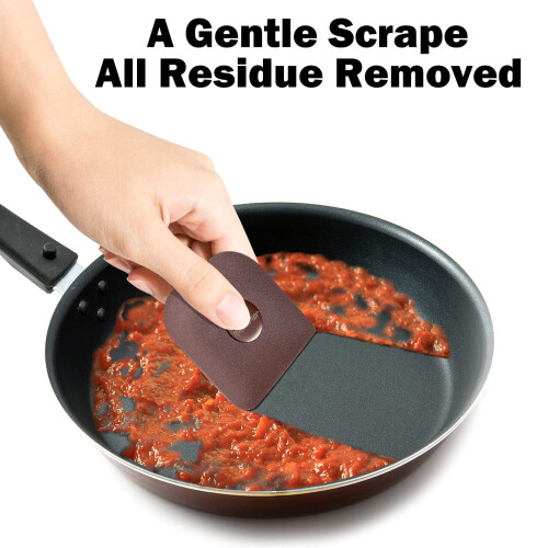 Pan Scraper  5 Pcs Pot Scraper Plastic  Pot Scraper Non Scratch for Cast Iron  Pot and Pan Cleaning  Sturdy Scraper Kitchen Tool 2