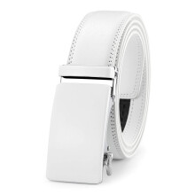 Lingli frfi vresnis ruha, fehr v automatikus csattal, barna/fekete szegllyel 35 mm szles (akr 45"""" Wasit White-0001)