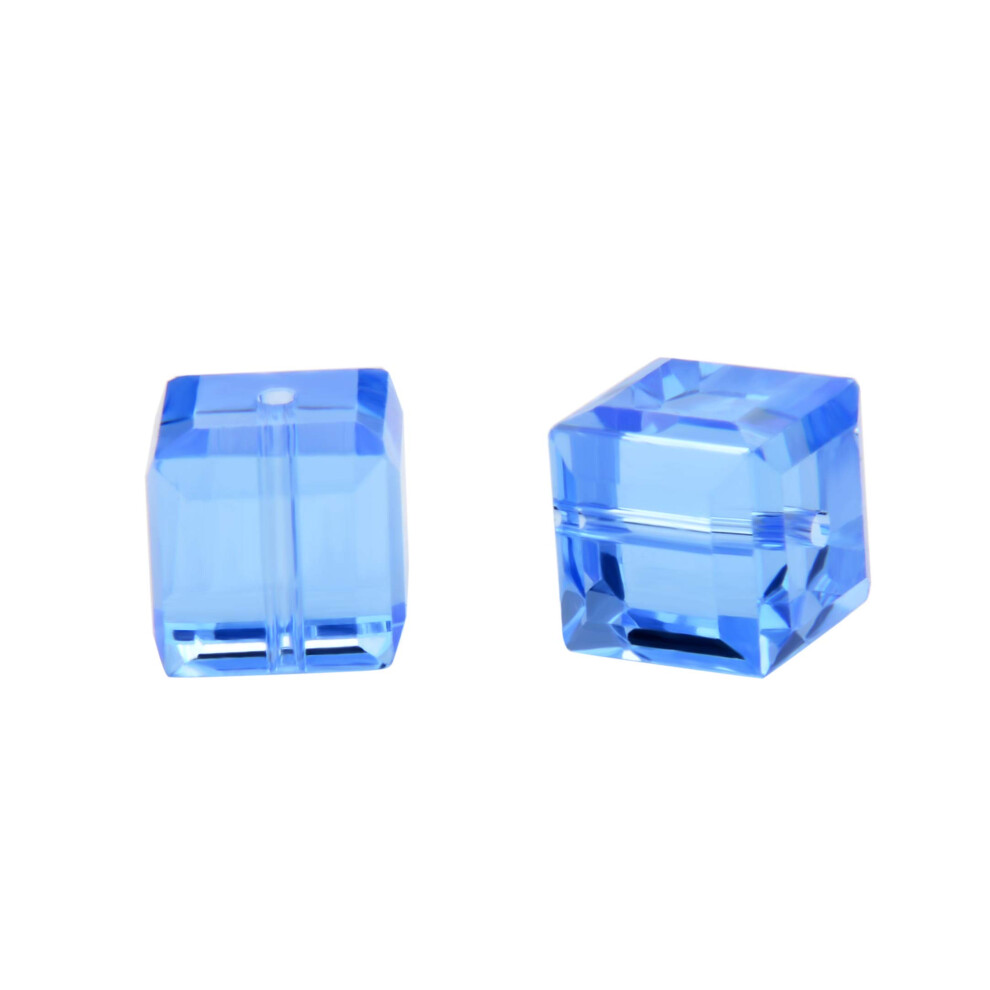 Lot De 24 Perles Cubiques Facettes En Cristal Autrichien Adabele De 6 Mm, Bleu Saphir Clair, Compatibles Avec Les Cristaux Swarovski Preciosa 5-image
