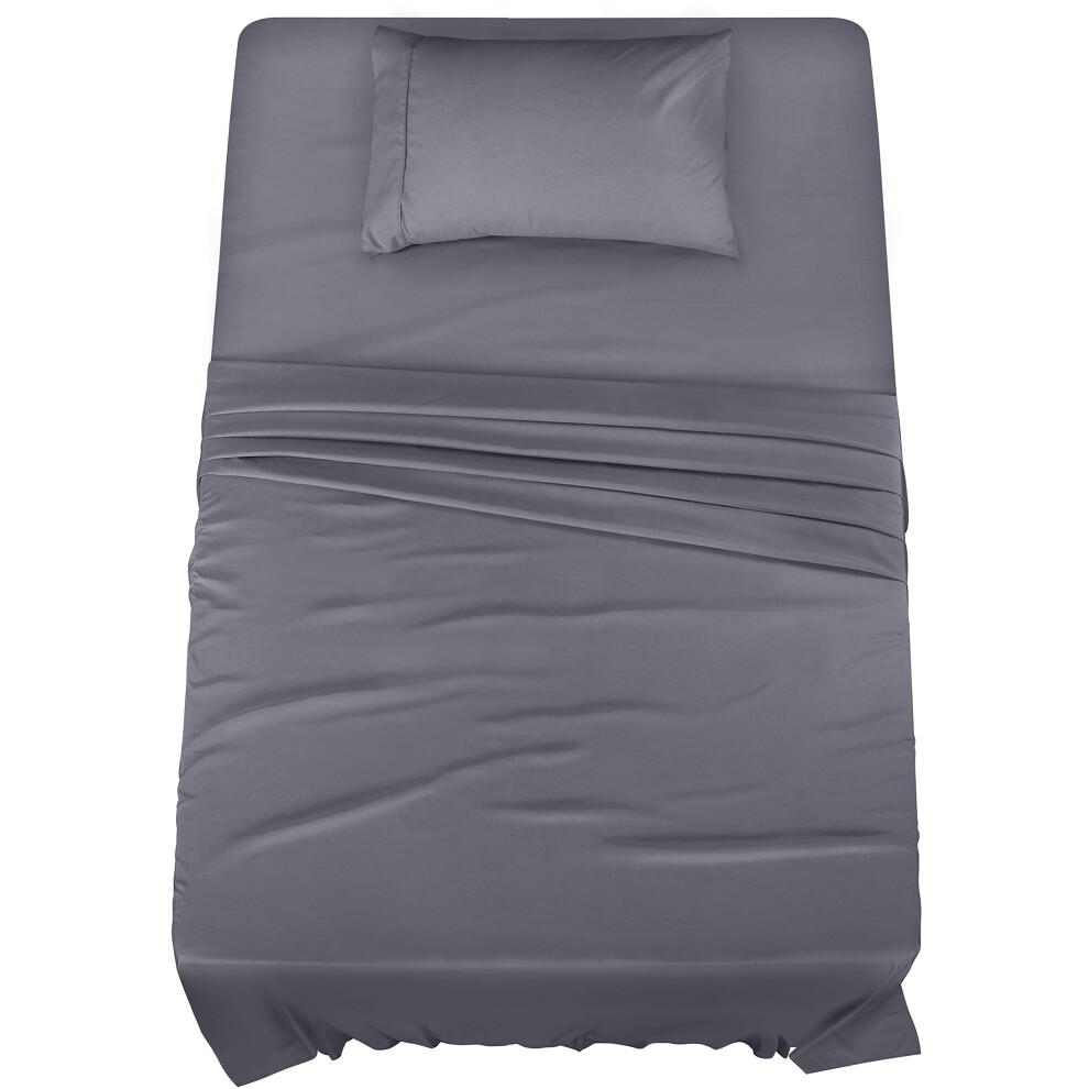 Utopia Beddengoed Grey Utopia Bedding Twin Bed Sheets Set - 3 Piece Bedding - Brushed Microfiber - Shrinkage And Fade Resistant - Easy Care (Twin )