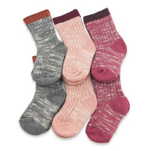 Calzini INOBAY per neonati e ragazze - 6 paia di calzini spessi, caldi e senza cuciture in maglia di cotone per bambini (M (3-5T) per ragazze)