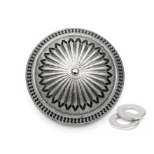 CRAFTMEMORE 2 PCS 1 1/2 Polegadas Coin Conchos Navajo Vintage Parafuso Voltar Concho Cowboy Western Texas Leathercraft CHS31 (Prata Fosca)
