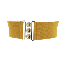 Fashiongen - Curea cu talie larga cu talie elastica facuta n Fran?a Gloria - galben de ?ofran (catarama aurita) Mediu/talie dimensiune 30 pna l