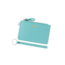 Aiyo Nice Nice Slim RFID krtya tok tart csukls Zip ID tok pnztrca Kis bor pnztrca rme pnztrca kulcstartval (vilgos zld)