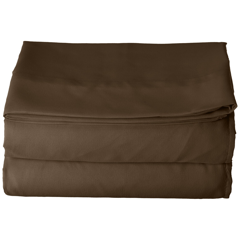 Luxury Flat Sheet on Amazon Elegant Comfort Wrinkle-Free 1500 Premier Hotel Quality 1-Piece Flat Sheet  King Size  Chocolate Brown-image-OPC-PGG8TH5-NEW