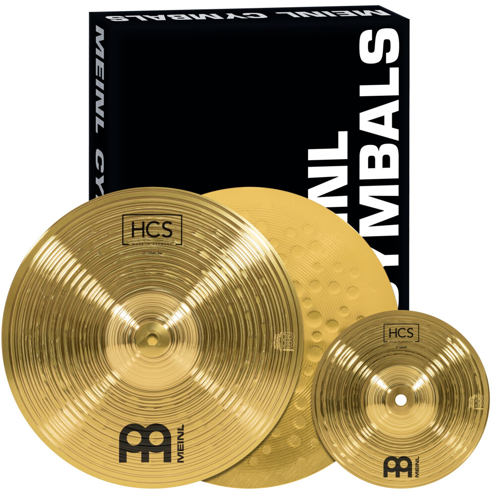 Meinl Cymbals HCS Starter Cymbal Set Box Pack voor Drums met Hihats Splash - Gemaakt in Duitsland - Duurzaam Messing 2 Jaar Garantie CS1