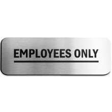 Schild Nur Mitarbeiter (gebrstetes Aluminium 9 x 3 Zoll) Schilder Nur Mitarbeiter fr Tren Broschilder Geschftsbeschilderung Rest