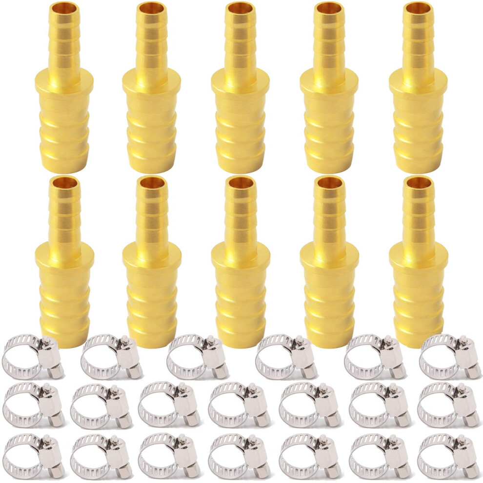 Metaland Brass Hose Barb Reducer 3/16"""" To 1/8"""" Hose Id Reducing Barbed Hose Splicer Mender Coupler Warter Fuel Air (Pack Of 2) 770773835535